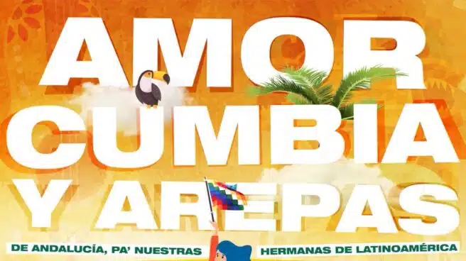 El criticado cartel de Adelante Andalucía para el 12-O: "Amor, cumbia y arepas"