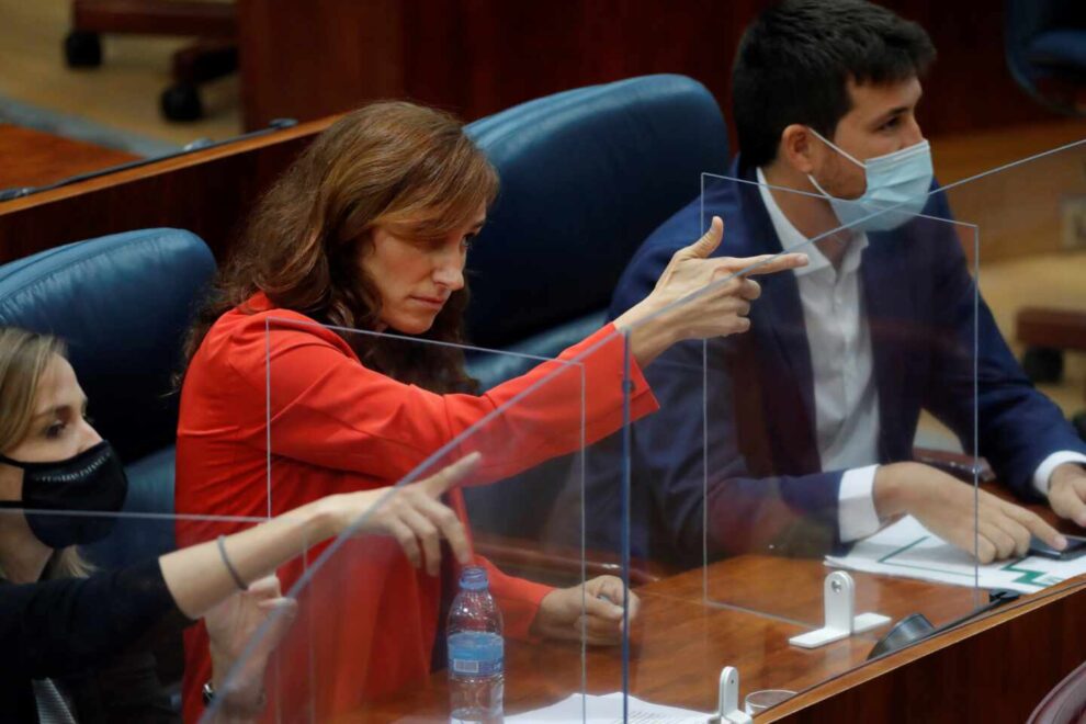 Mónica García, en la Asamblea de Madrid.