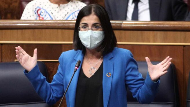 La ministra de Política Territorial y Función Pública, Carolina Darias, interviene en el Congreso de los Diputados.