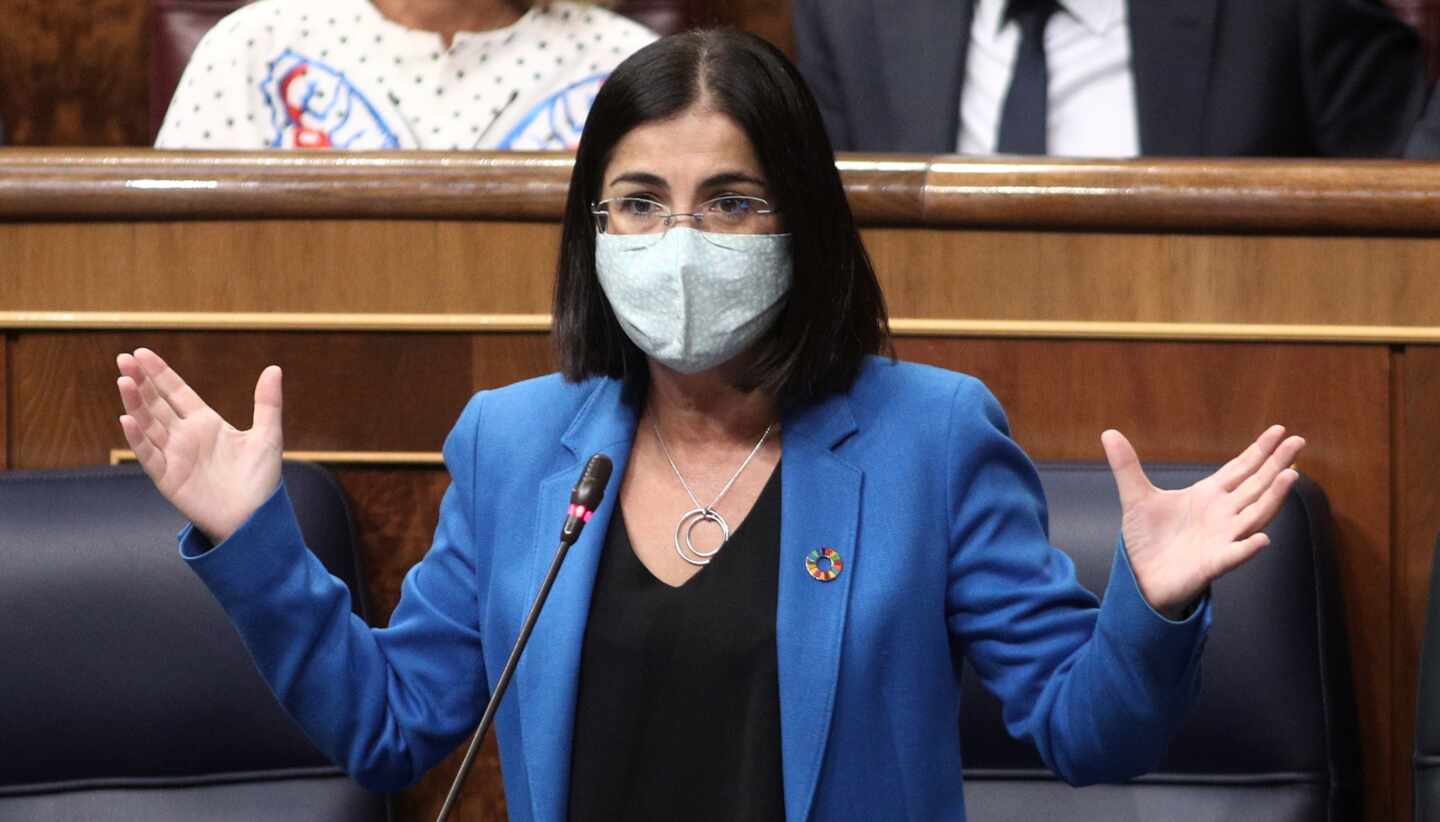 La ministra de Política Territorial y Función Pública, Carolina Darias, interviene en el Congreso de los Diputados.