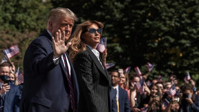 Donald Trump y Melania, este martes en la Casa Blanca.