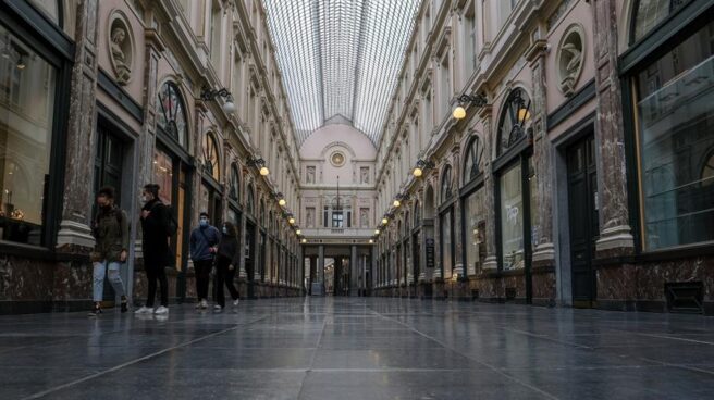 Las Galerías Reales de Bruselas, prácticamente desérticas.