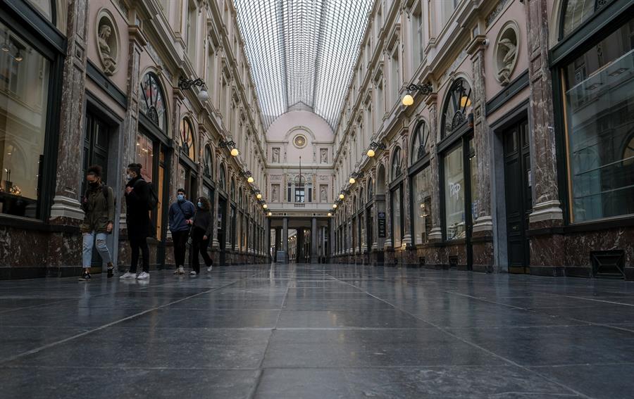 Las Galerías Reales de Bruselas, prácticamente desérticas.