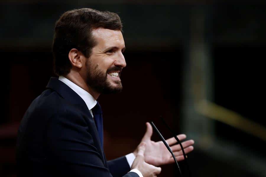 Pablo Casado, durante su intervención en la moción de censura.