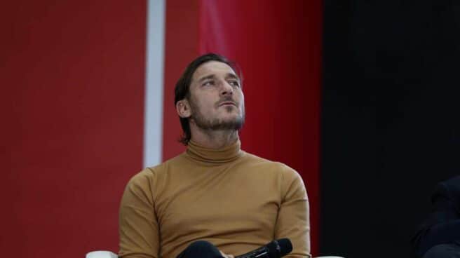 El ex futbolista Francesco Totti, durante la presentación de un libro en Roma.