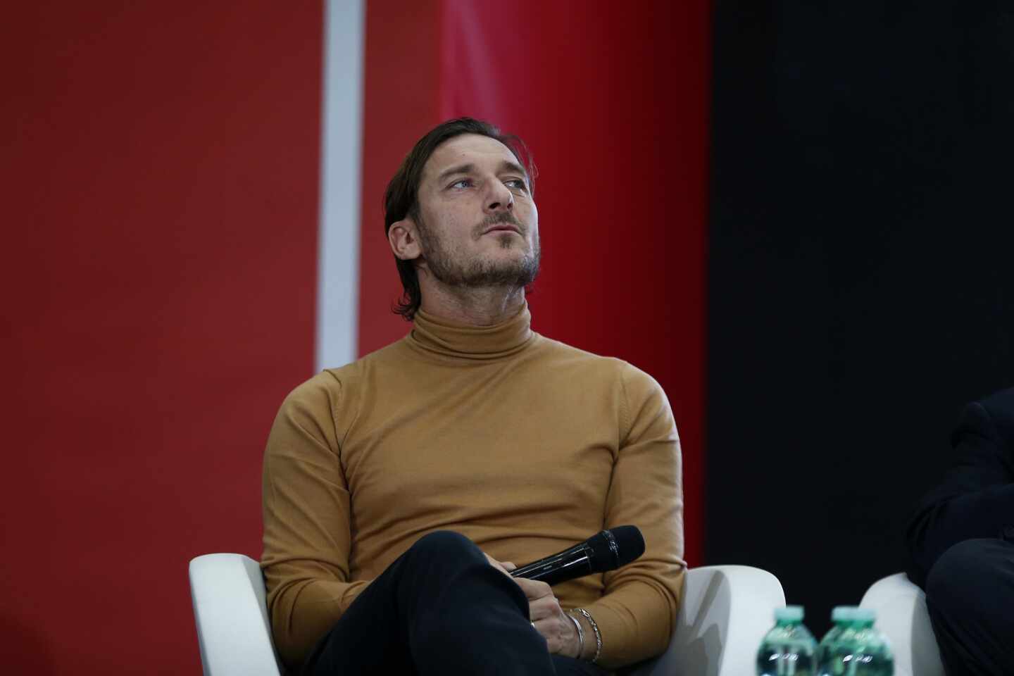 El ex futbolista Francesco Totti, durante la presentación de un libro en Roma.