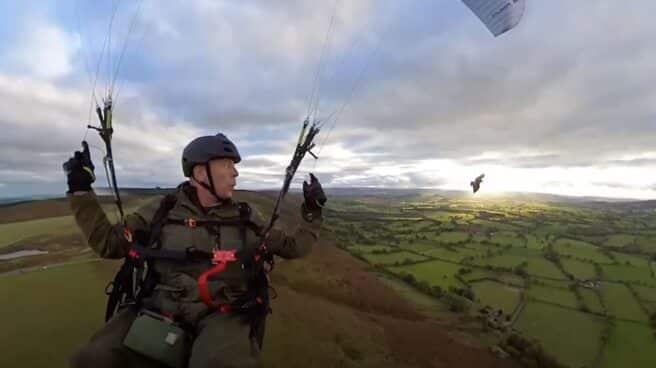 El vuelo de Nigel Hawkins con su halcón.