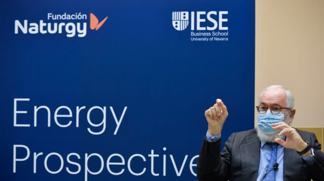 El ex comisario europeo Miguel Ángel Arias Cañete en su participación en un foro de la Fundación Naturgy.