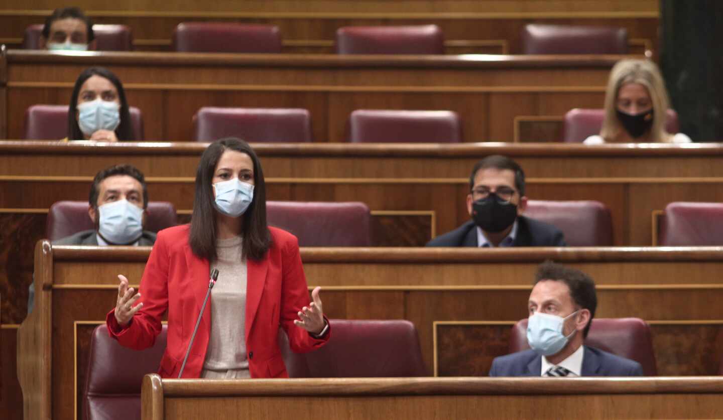 Inés Arrimadas y su grupo de Ciudadanos en el Congreso de los Diputados.