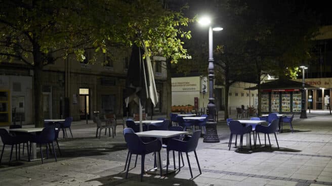 Terrazas de la calle Hernán Cortés, en Santander.