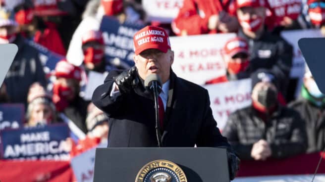 Donald Trump, en un evento electoral en Fayetteville, Carolina del Norte.