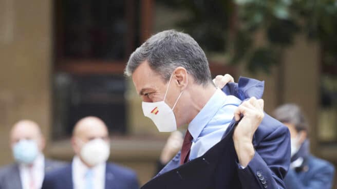 EuropaPress_3428271_presidente_gobierno_espana_pedro_sanchez_llegada_jardines_palacio_navarra Pedro Sánchez, en Pamplona.