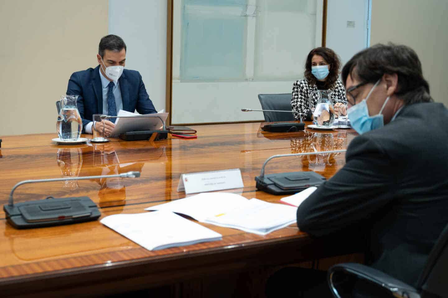 Pedro Sánchez, presidente del Gobierno, en una reunión en La Moncloa.