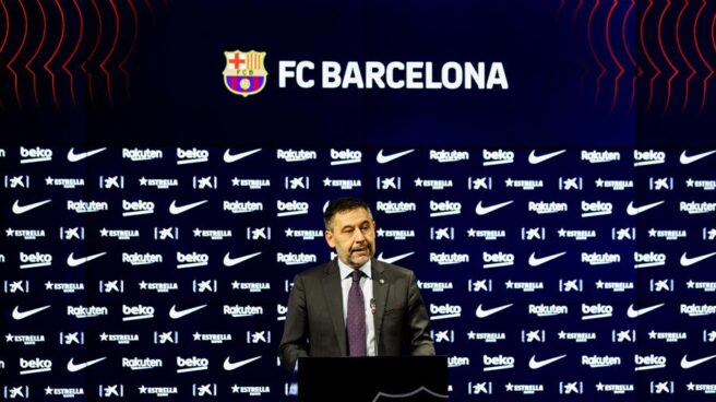 Josep Maria Bartomeu, durante la rueda de prensa en la que dimitió como presidente del FC Barcelona. Josep Maria Bartomeu, durante la rueda de prensa en la que dimitió como presidente del FC Barcelona.