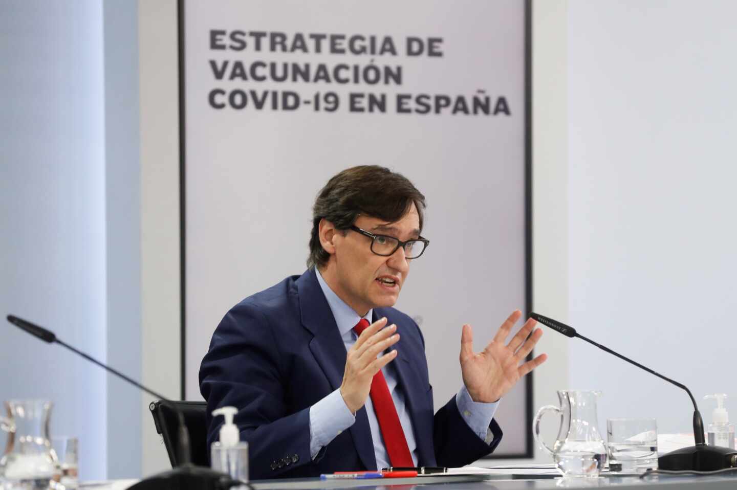 El ministro de Sanidad, Salvador Illa, comparece en Moncloa.