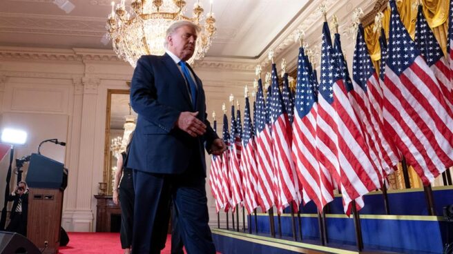 Donald Trump, durante la noche electoral.