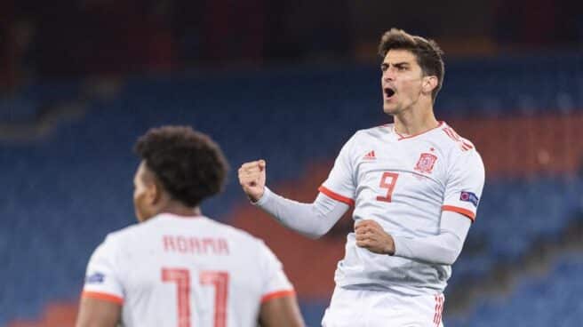 Gerard Moreno y Adama Traoré, durante el Suiza-España del sábado.