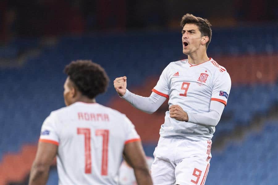 Gerard Moreno y Adama Traoré, durante el Suiza-España del sábado.