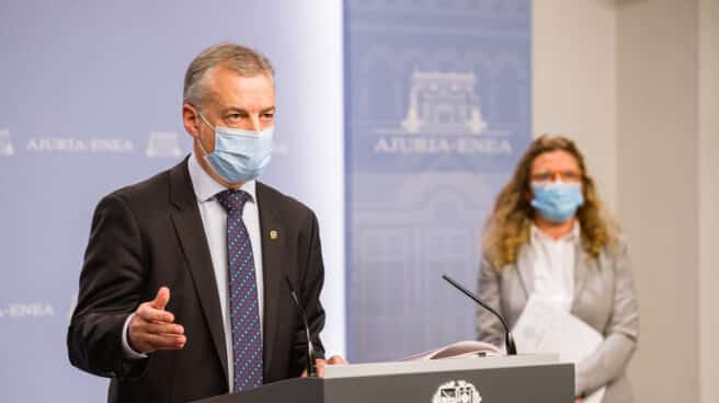 El lehendakari Iñigo Urkullu durante su comparecencia para dar a conocer las medidas.