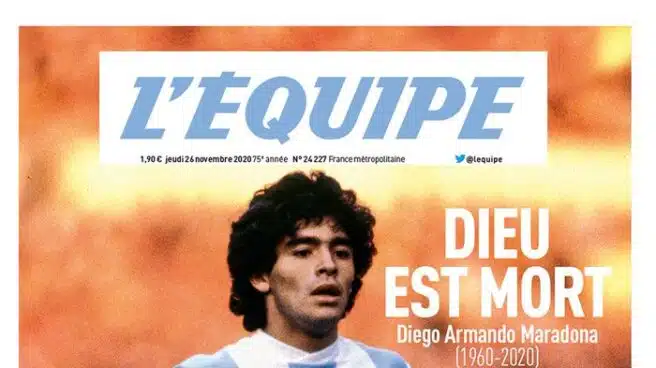 Las portadas despiden a Maradona: "En las manos de Dios"