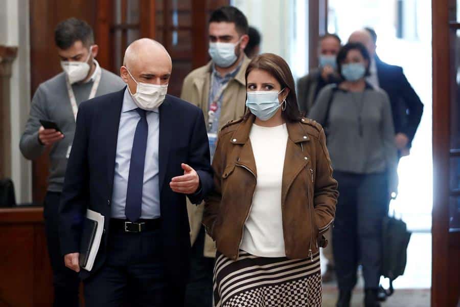 Rafael Simancas y Adriana Lastra, en el Congreso de los Diputados.