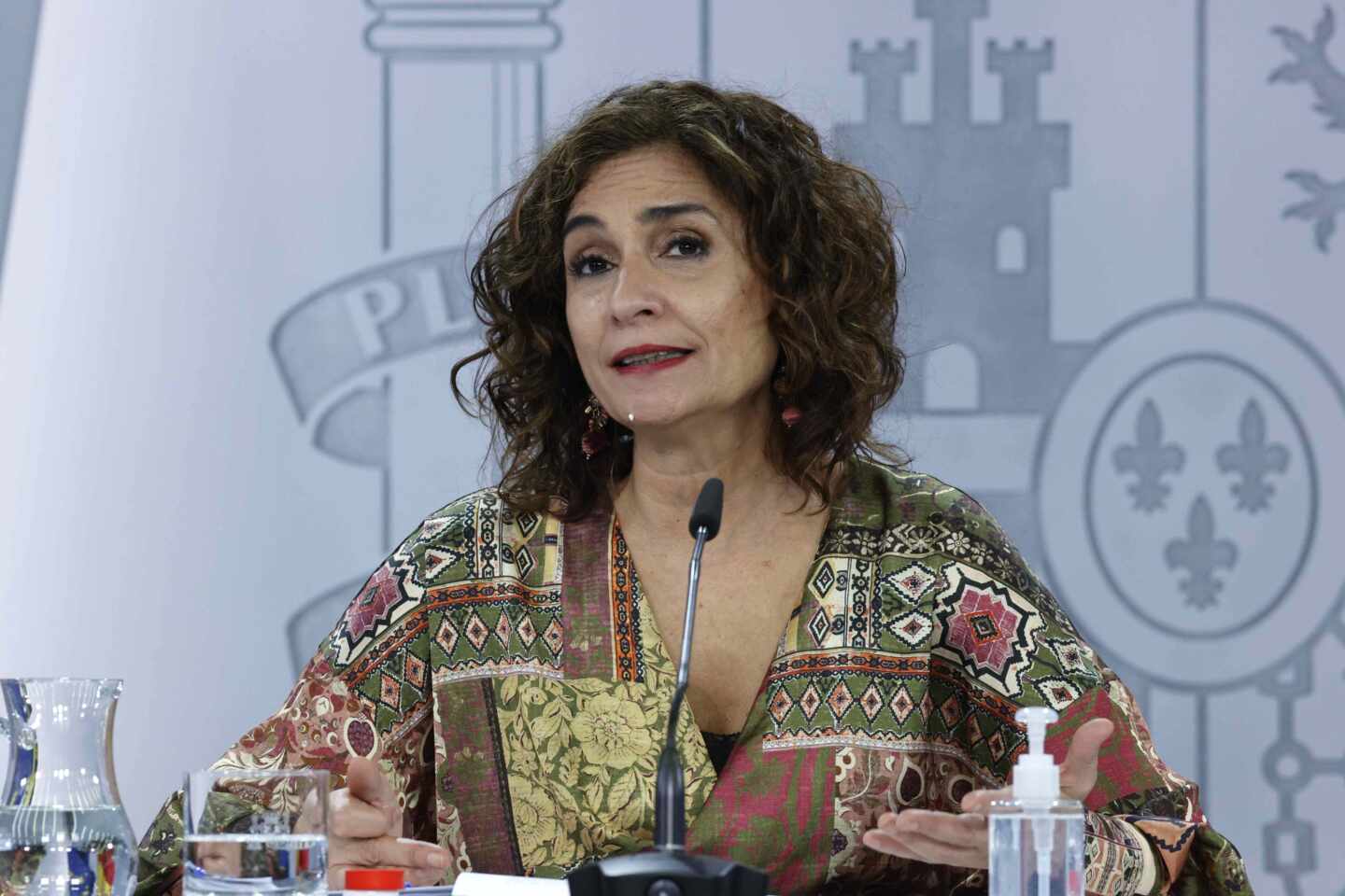 María Jesús Montero, ministra Portavoz y de Hacienda, en la rueda de prensa posterior al Consejo de Ministros.