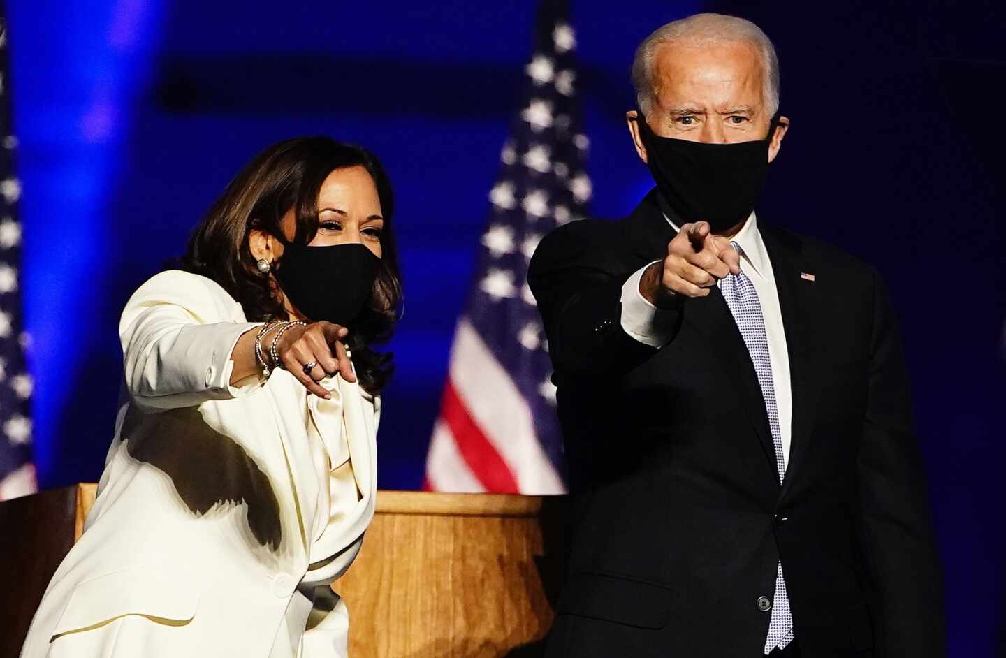 El presidente electo de EEUU, Joe Biden, y la próxima vicepresidenta, Kamala Harris.