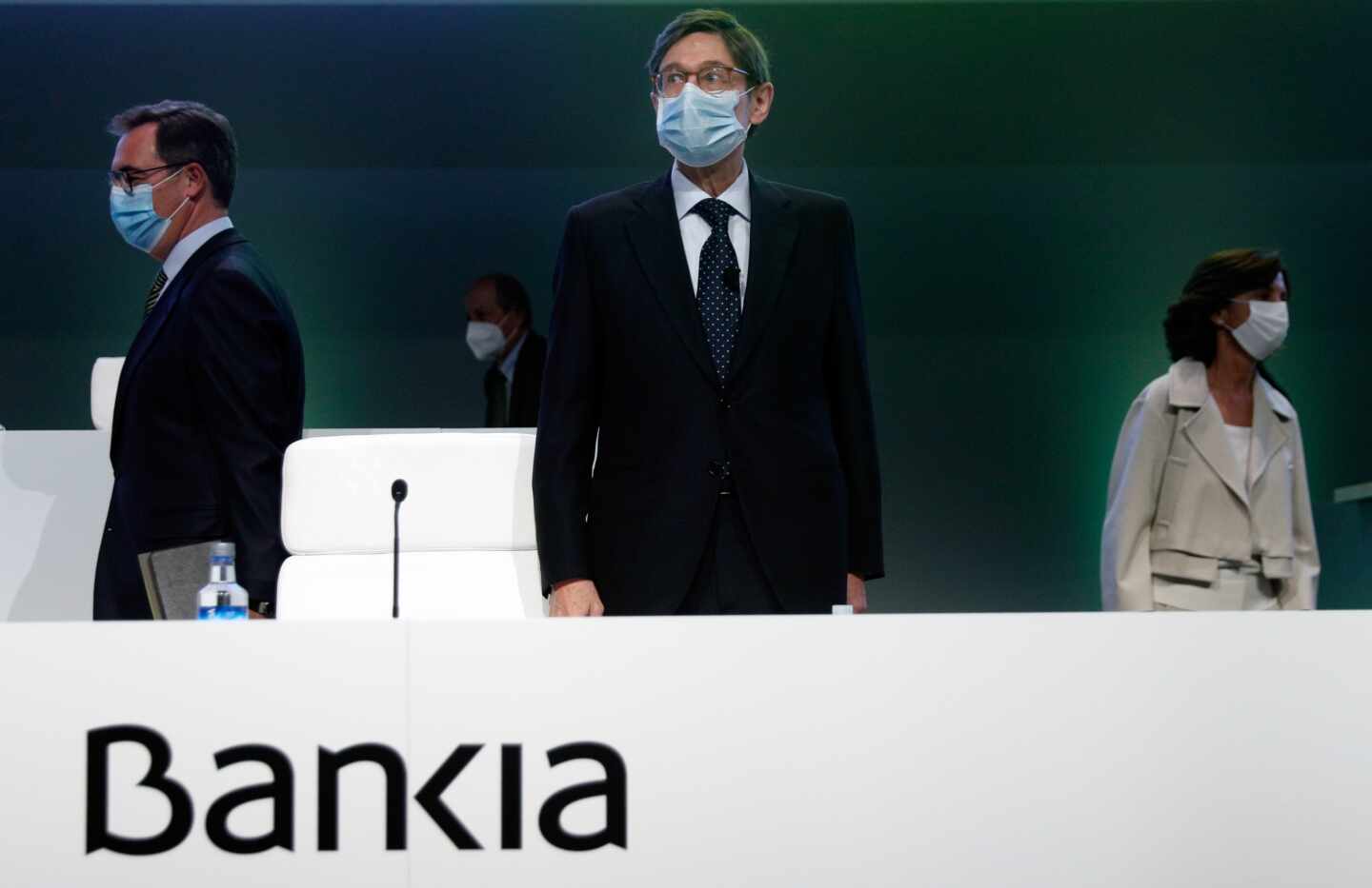 José Ignacio Goirigolzarri, presidente de Bankia, en la junta de accionistas que aprobará la fusión con CaixaBank.