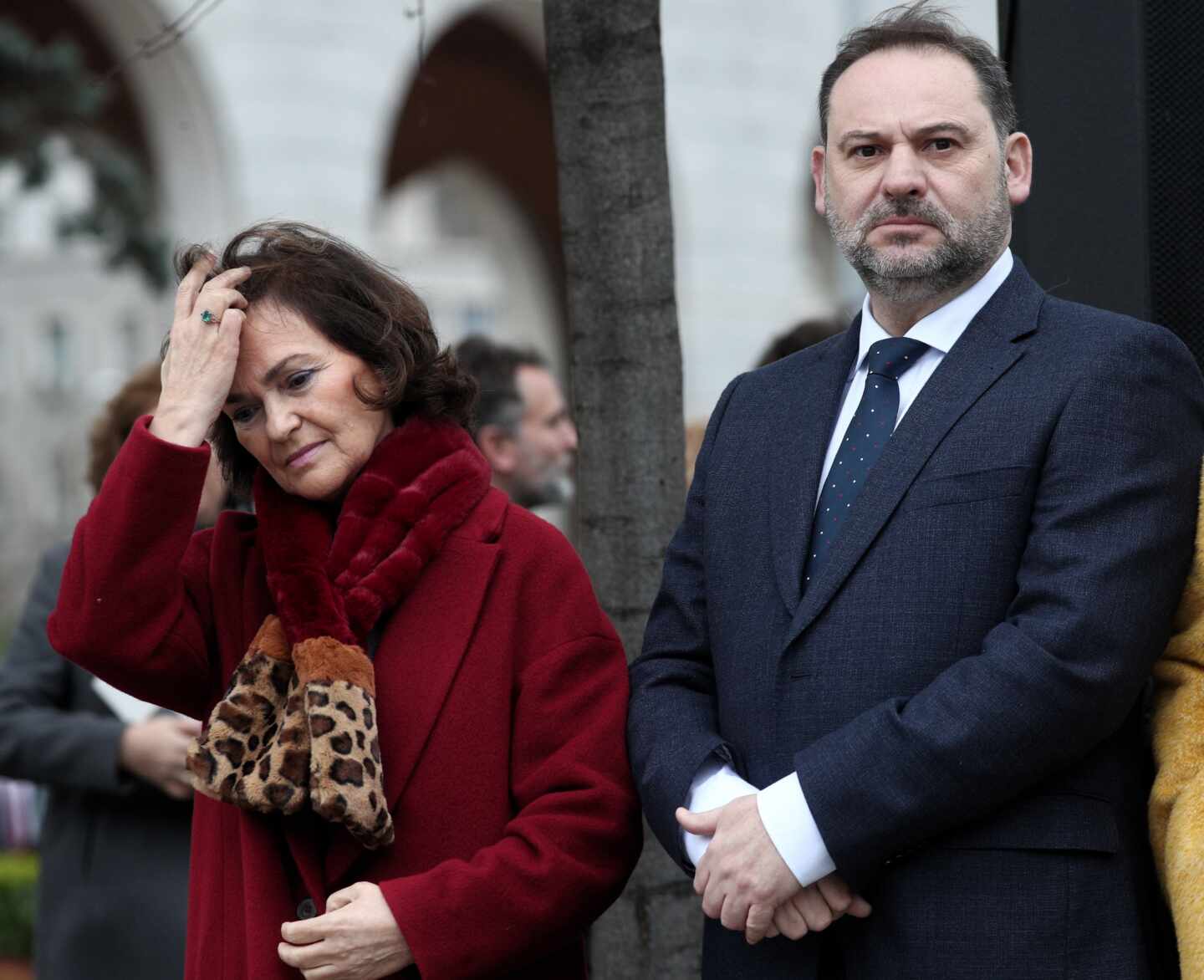 Los ministros Carmen Calvo y José Luis Ábalos, en un acto público.