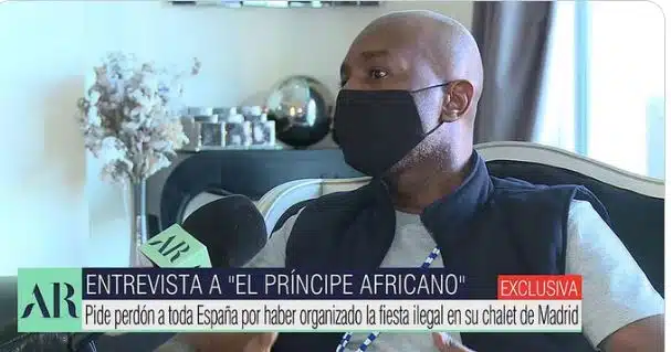 El 'Príncipe Africano' se pronuncia sobre sus fiestas VIP ilegales: "Quiero pedir perdón a España"