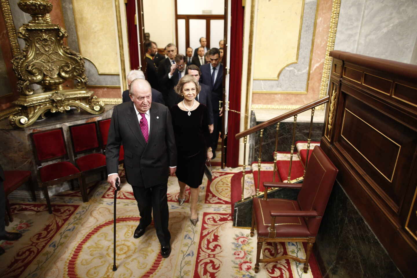 Don Juan Carlos y Doña Sofía, en el Congreso.