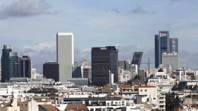 Vista de la zona de rascacielos de Madrid.