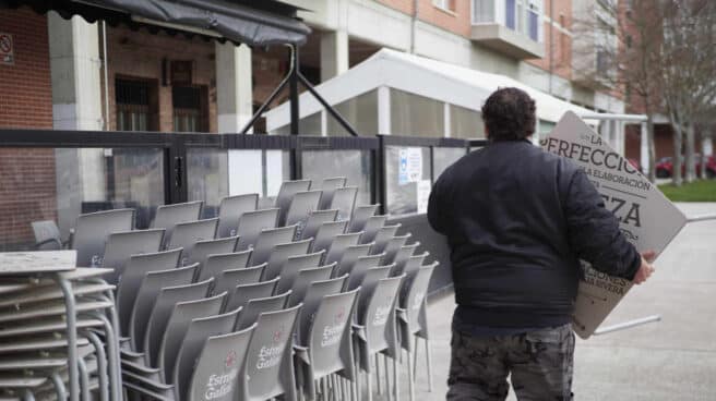 Reapertura de una terraza en Pamplona (Navarra).