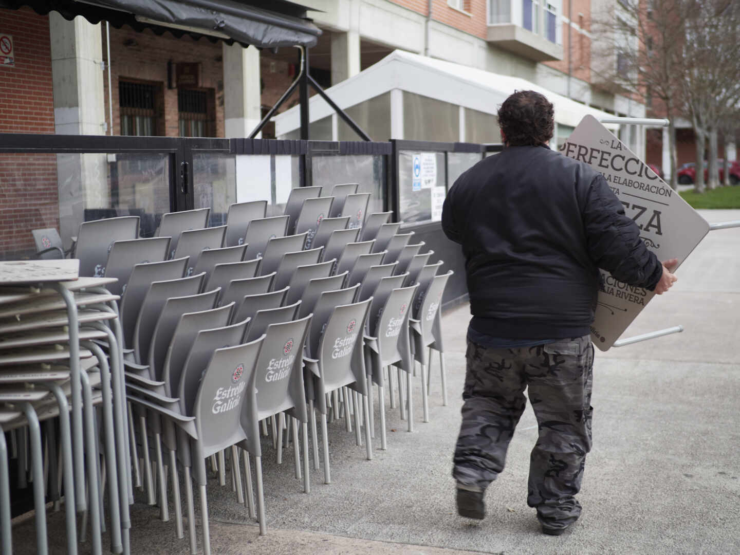 Reapertura de una terraza en Pamplona (Navarra).