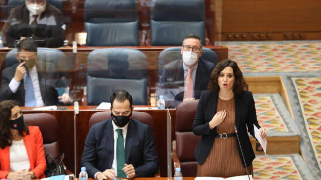 Isabel Díaz Ayuso, en la Asamblea de Madrid.