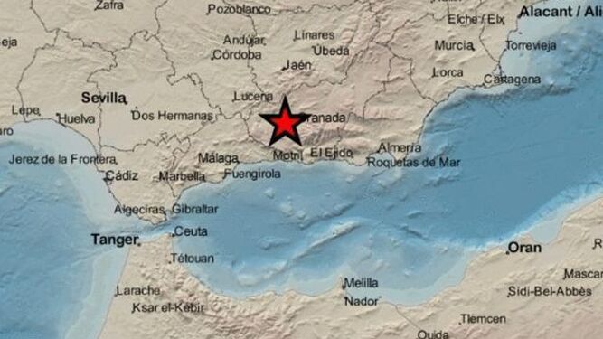 Registrado un nuevo terremoto de magnitud 3,8 en Granada