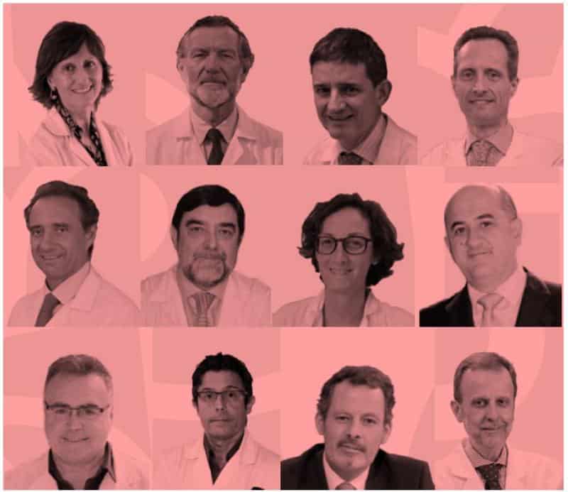 De izquierda a derecha: Dra. Llamas, Dr. Charte, Dr. Echave-Sustaeta, Dr. García-Foncillas, Dr. Arroyo, Dr. Argente, Dra. Martín, Dr. De la Calle, Dr. Vieta, Dr. Álvarez-Linera, Dr. Cabrera y Dr. Gamboa.