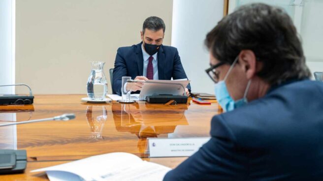 expertos creen que el gobierno ha sido opaco durante la pandemia El presidente del Gobierno, Pedro Sánchez, y el ministro Salvador Illa, en una comparecencia pública.