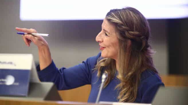 Trabajo ha gastado tan sólo el 18,5% de la partida para subsidios a las empleadas de hogar La ministra Yolanda Díaz, en la inauguración de unas jornadas sobre formación profesional para el empleo.