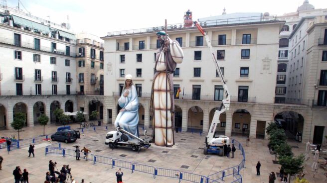 Montaje de Navidad en Alicante.