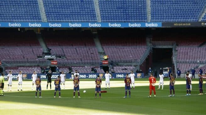 El Camp Nou, vacío durante el Barcelona-Osasuna de Liga.