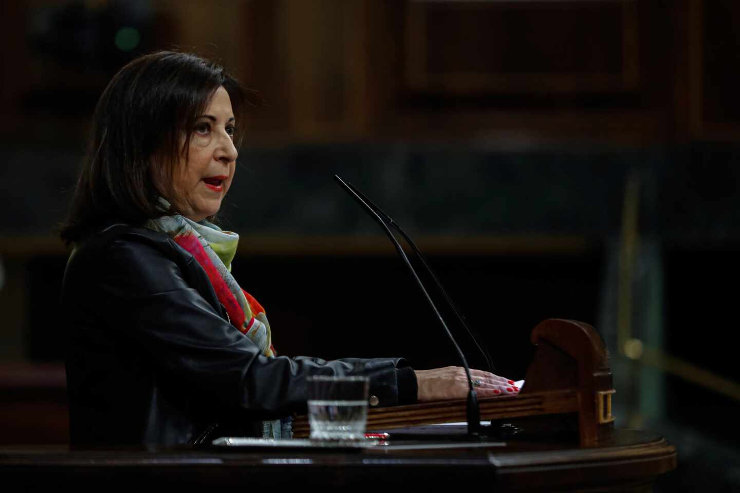 La ministra de Defensa, Margarita Robles, durante su intervención en el debate del proyecto de Presupuestos.