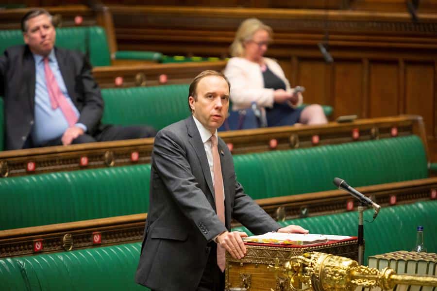 El ministro de Salud británico, Matt Hancock.