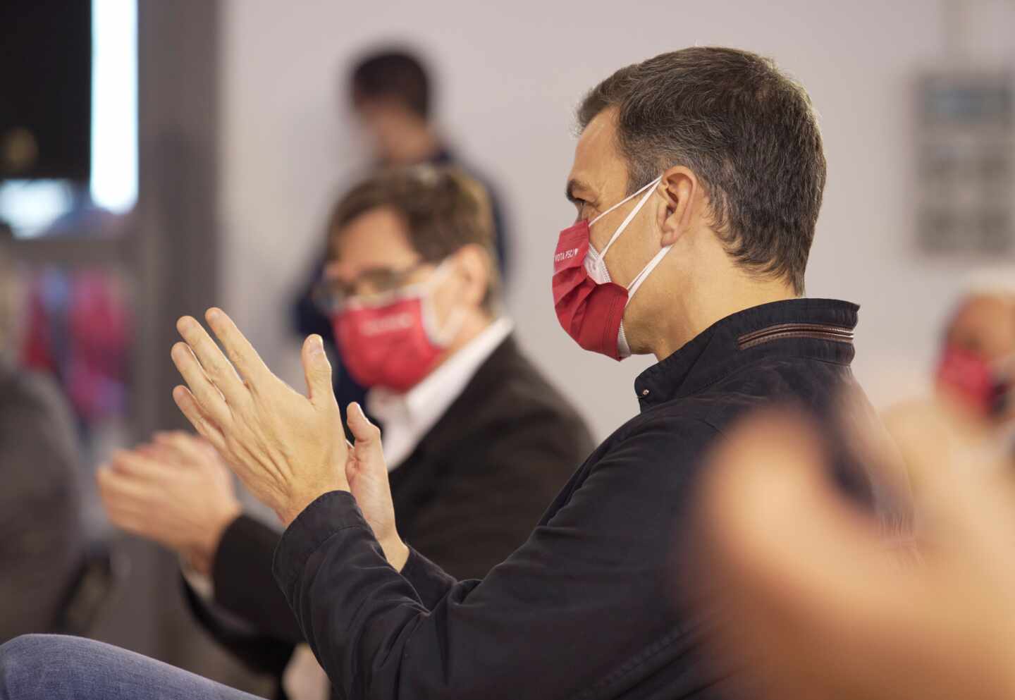 El presidente del Gobierno y secretario general del partido socialista, Pedro Sánchez, asiste al acto electoral en Tarragona.