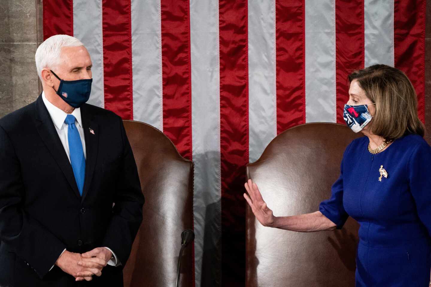 Mike Pence y Nancy Pelosi, en el Congreso de EEUU.