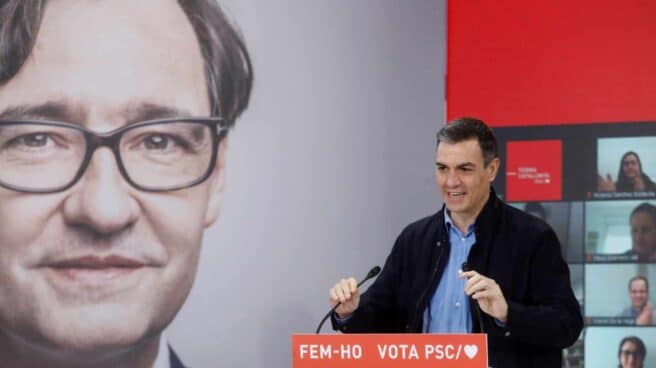 Pedro Sánchez, en el mitin de Illa en Tarragona. Pedro Sánchez, en el mitin de Illa en Tarragona.
