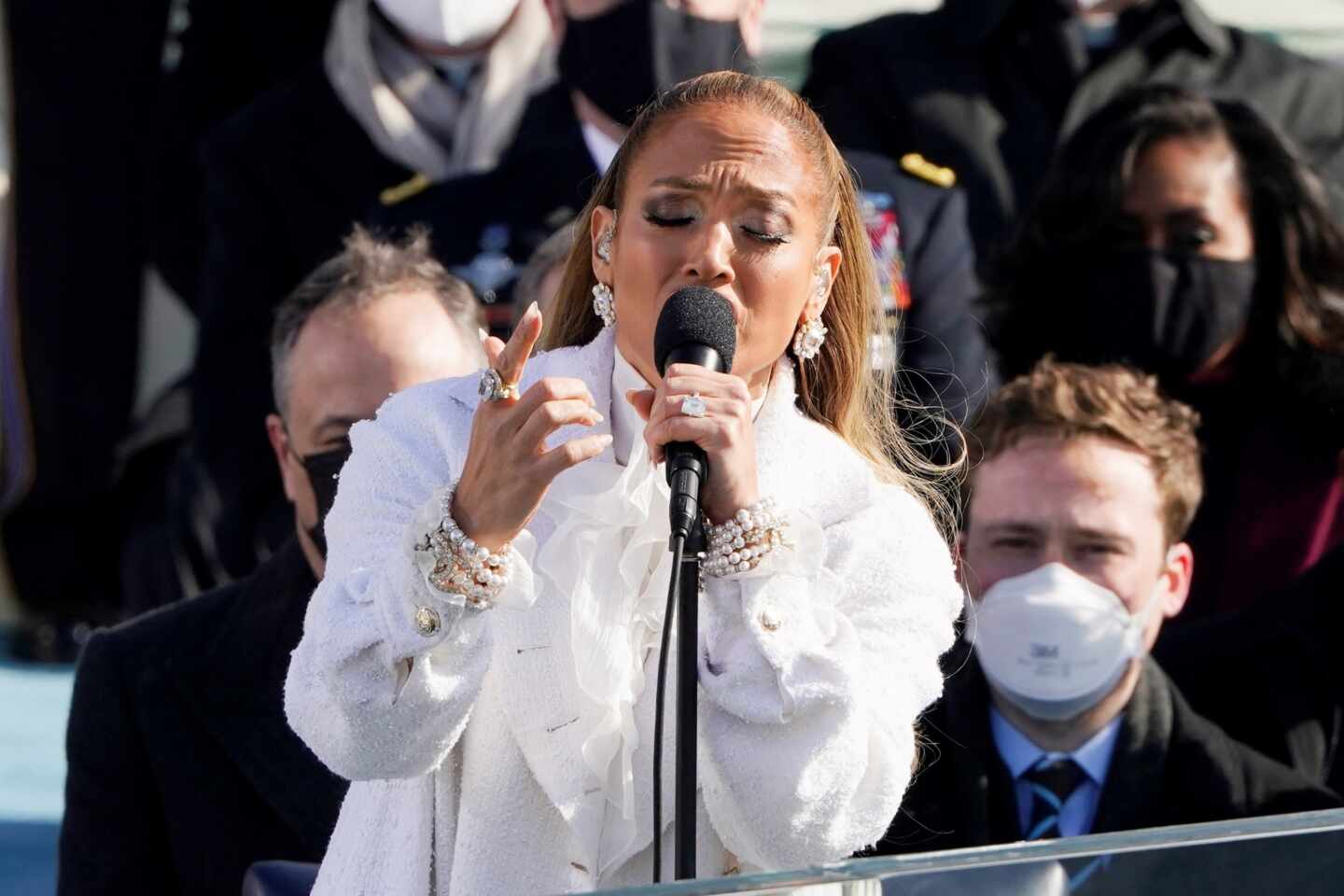 Jennifer López, en el acto de investidura de Joe Biden.