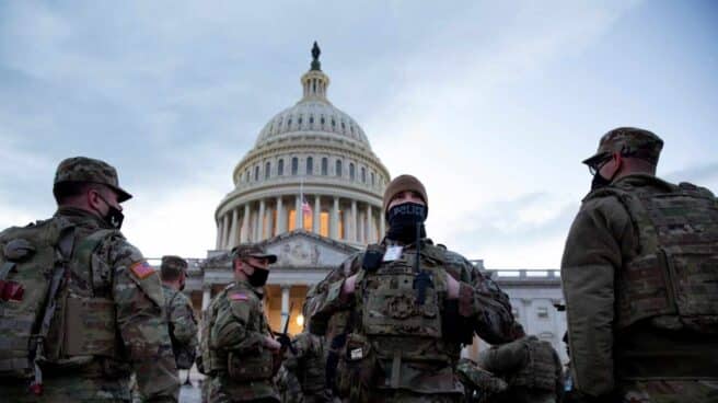 Despliegue del Ejército en el Capitolio para la toma de posesión de Joe Biden.