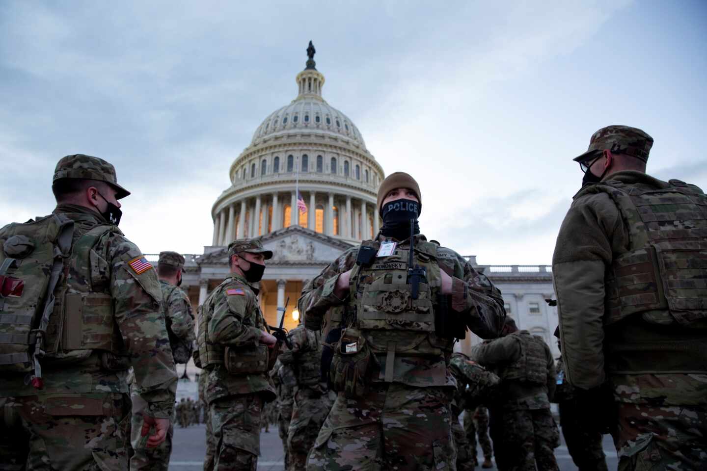 Despliegue del Ejército en el Capitolio para la toma de posesión de Joe Biden.