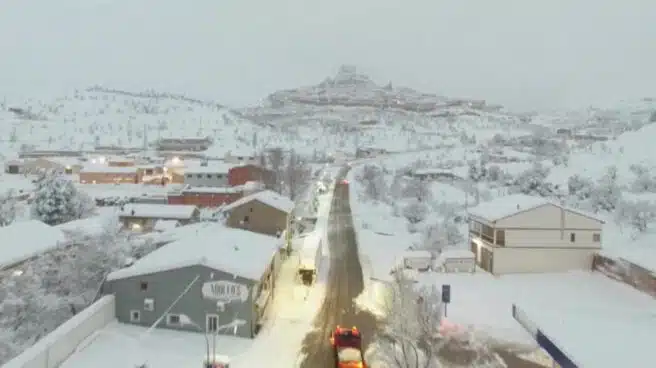Las espectaculares imágenes de la nevada en Castellón, a vista de dron